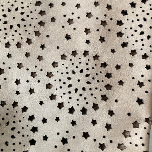 Rud by Rudsak tall / mid calf western leather boots, star cut outs, tan / taupe - Picture 10 of 14